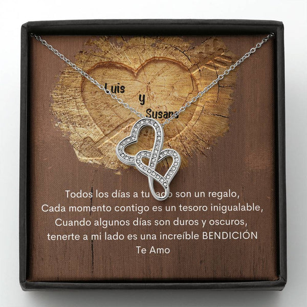 NUEVO Collar - Para mi Amor- Collar 2 corazones Dobles. Personaliza la tarjeta y escoge la caja para el collar. Jewelry 
