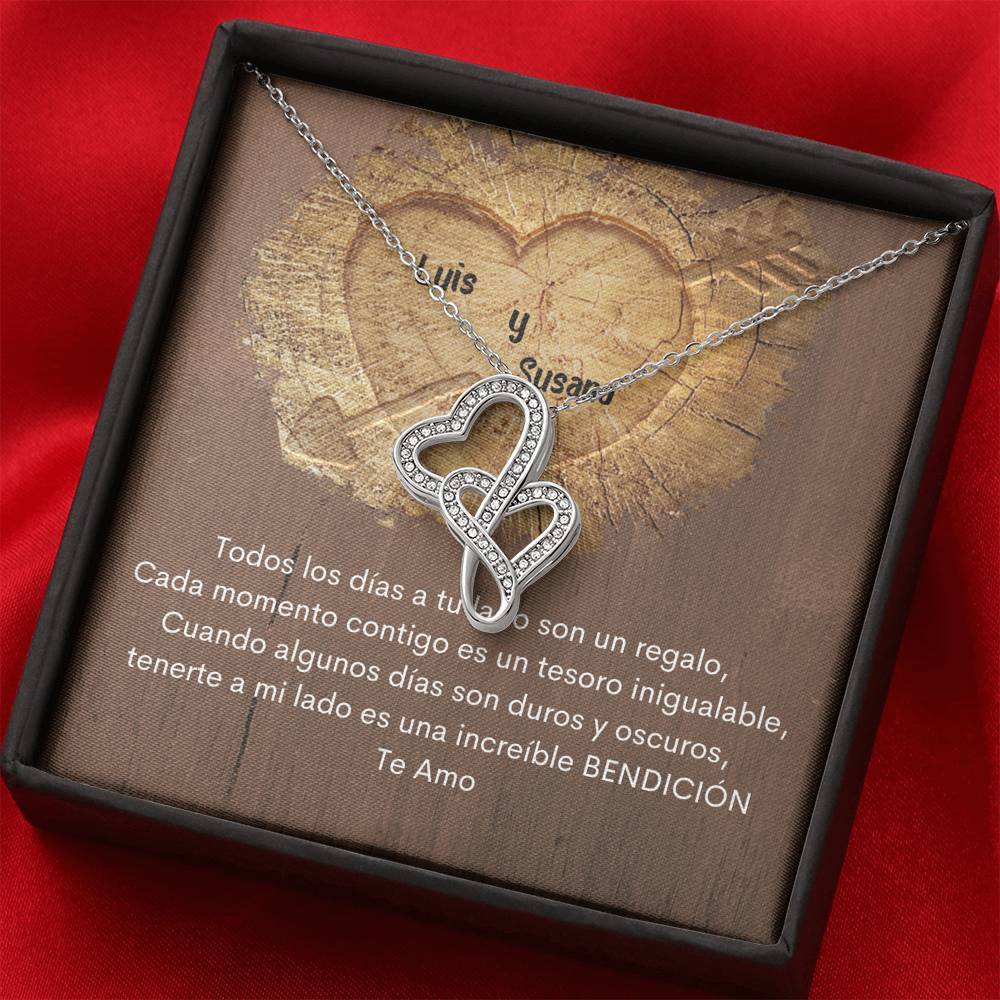 NUEVO Collar - Para mi Amor- Collar 2 corazones Dobles. Personaliza la tarjeta y escoge la caja para el collar. Jewelry 
