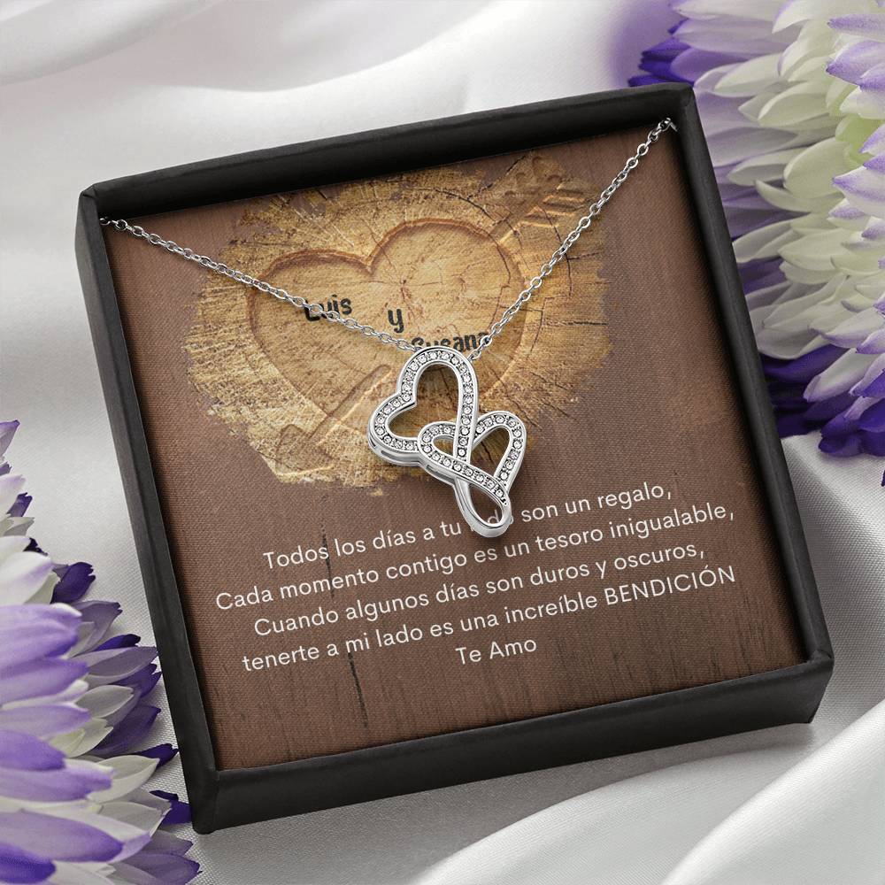 NUEVO Collar - Para mi Amor- Collar 2 corazones Dobles. Personaliza la tarjeta y escoge la caja para el collar. Jewelry 
