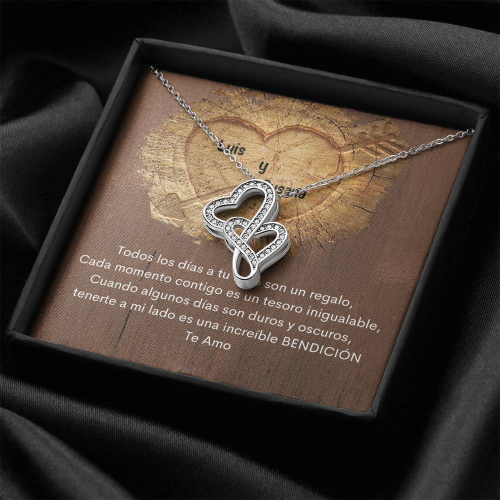 NUEVO Collar - Para mi Amor- Collar 2 corazones Dobles. Personaliza la tarjeta y escoge la caja para el collar. Jewelry 