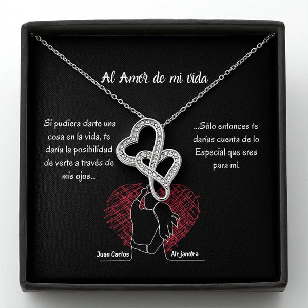 Nuevo producto - Para el Amor de Mi vida- Collar 2 corazones Dobles. Personaliza la tarjeta y escoge la caja para el collar. Jewelry 