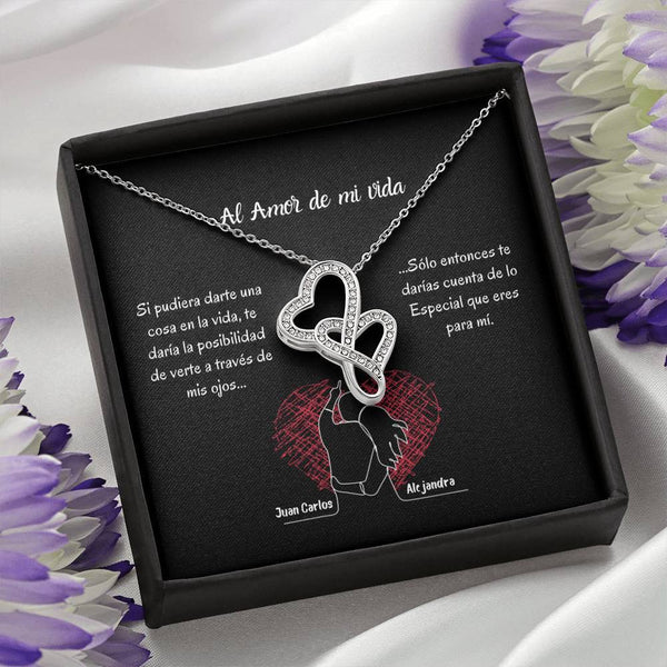 Nuevo producto - Para el Amor de Mi vida- Collar 2 corazones Dobles. Personaliza la tarjeta y escoge la caja para el collar. Jewelry 