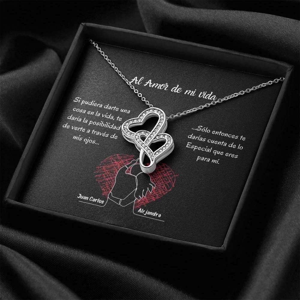Nuevo producto - Para el Amor de Mi vida- Collar 2 corazones Dobles. Personaliza la tarjeta y escoge la caja para el collar. Jewelry 