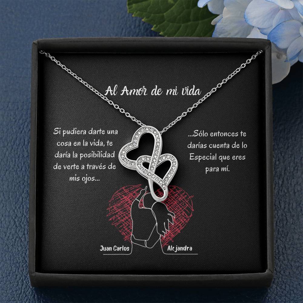 Nuevo producto - Para el Amor de Mi vida- Collar 2 corazones Dobles. Personaliza la tarjeta y escoge la caja para el collar. Jewelry 
