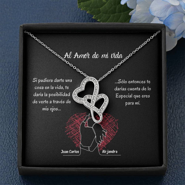 Nuevo producto - Para el Amor de Mi vida- Collar 2 corazones Dobles. Personaliza la tarjeta y escoge la caja para el collar. Jewelry 