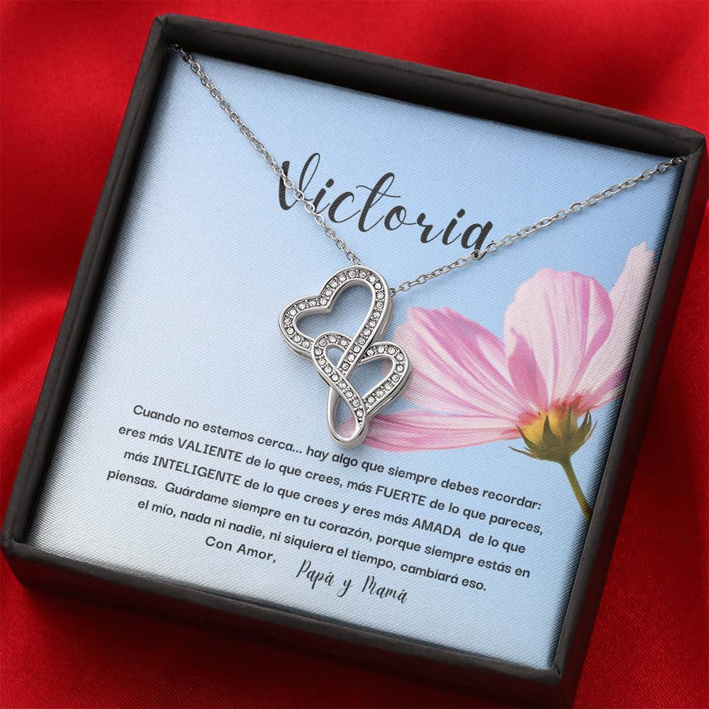 Nuevo producto - Recuerda: Cuando no estemos cerca… Collar 2 corazones Dobles. Personaliza la tarjeta y escoge la caja para el collar. Jewelry 