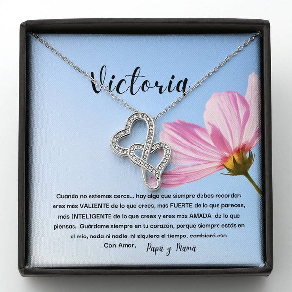 Nuevo producto - Recuerda: Cuando no estemos cerca… Collar 2 corazones Dobles. Personaliza la tarjeta y escoge la caja para el collar. Jewelry 