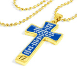 Oración para Ángel de la Guardia para regalar al Hijo - Fondo Azul - Puedes Grabar el nombre atrás. Jewelry ShineOn Fulfillment 