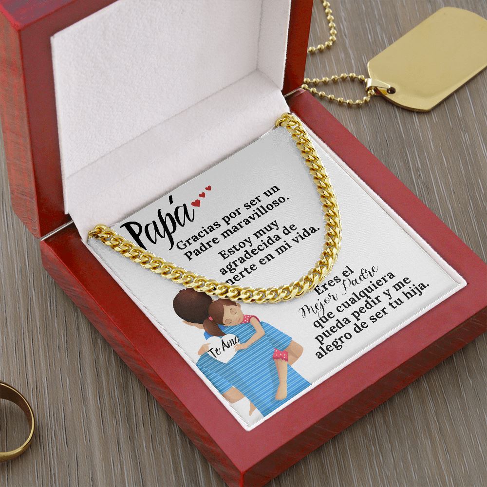 Papá, gracias por todo. - Cadena de eslabones cubanos y tarjeta incluida. Jewelry 