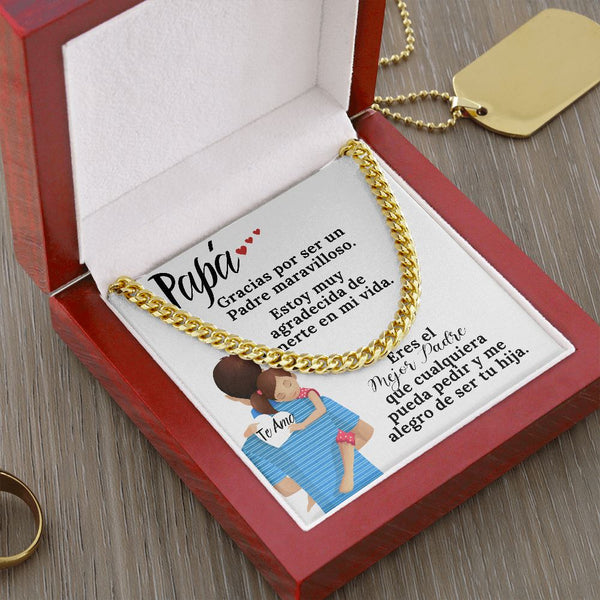 Papá, gracias por todo. - Cadena de eslabones cubanos y tarjeta incluida. Jewelry 