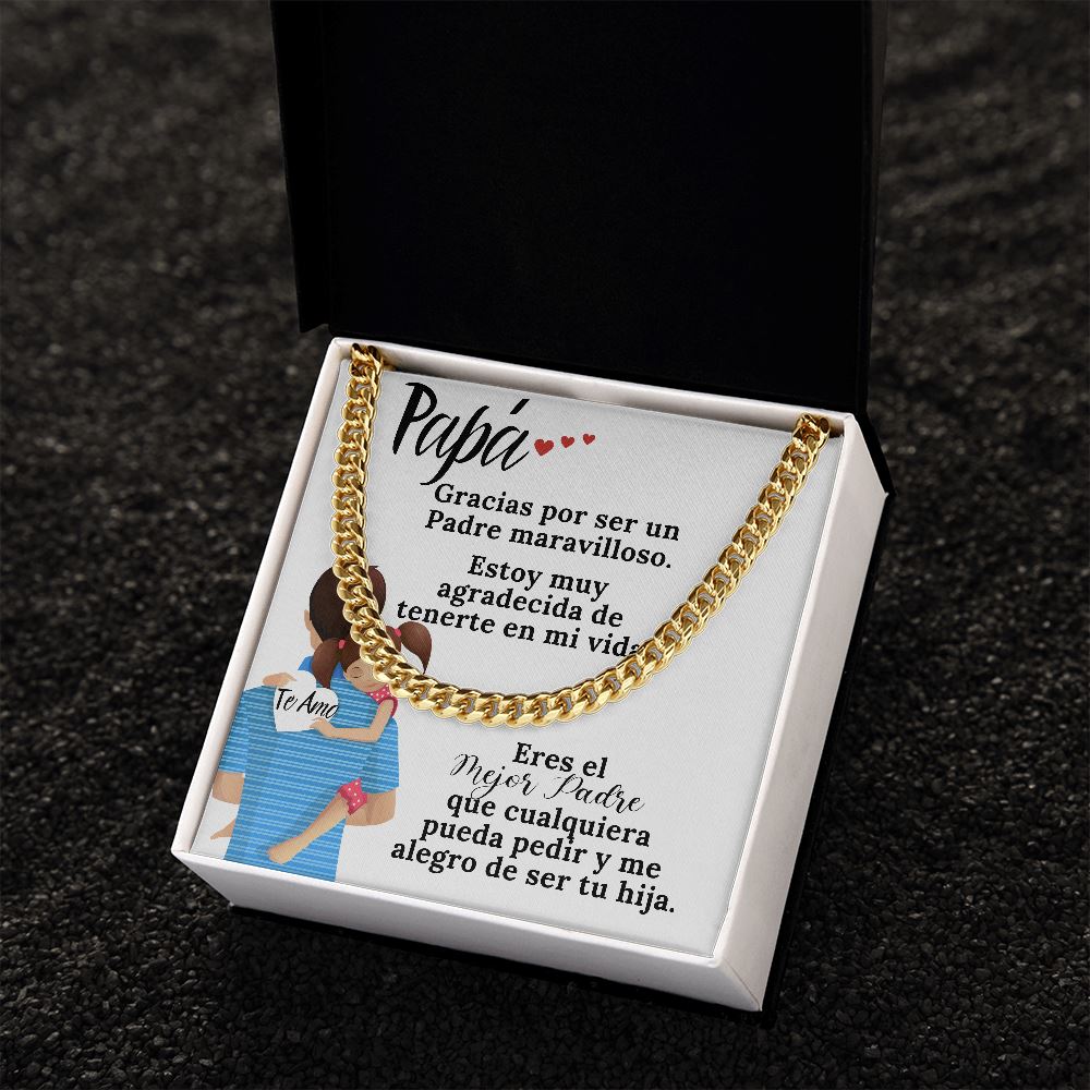 Papá, gracias por todo. - Cadena de eslabones cubanos y tarjeta incluida. Jewelry 