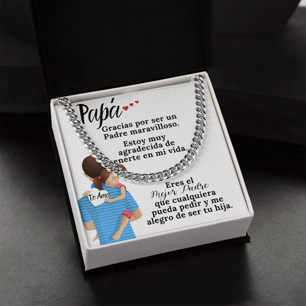 Papá, gracias por todo. - Cadena de eslabones cubanos y tarjeta incluida. Jewelry 