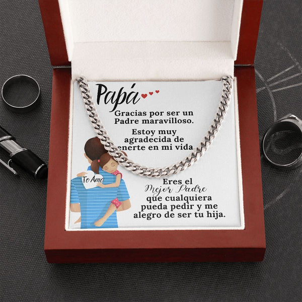 Papá, gracias por todo. - Cadena de eslabones cubanos y tarjeta incluida. Jewelry 