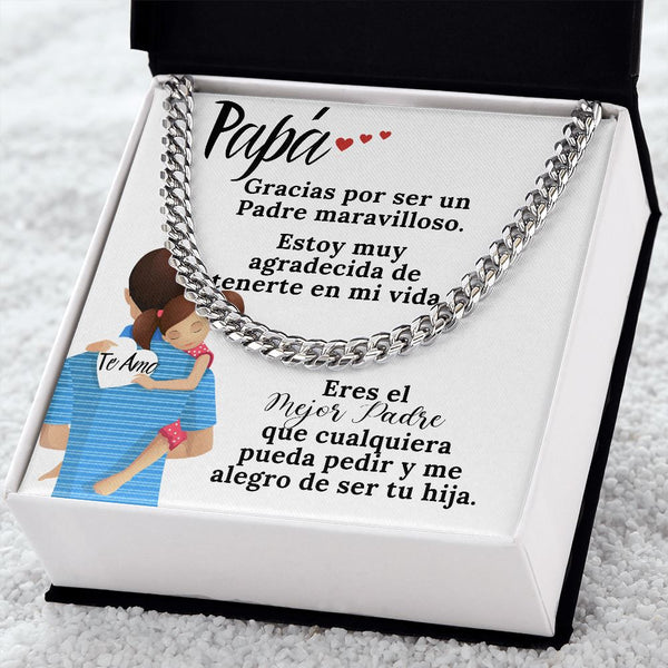 Papá, gracias por todo. - Cadena de eslabones cubanos y tarjeta incluida. Jewelry 