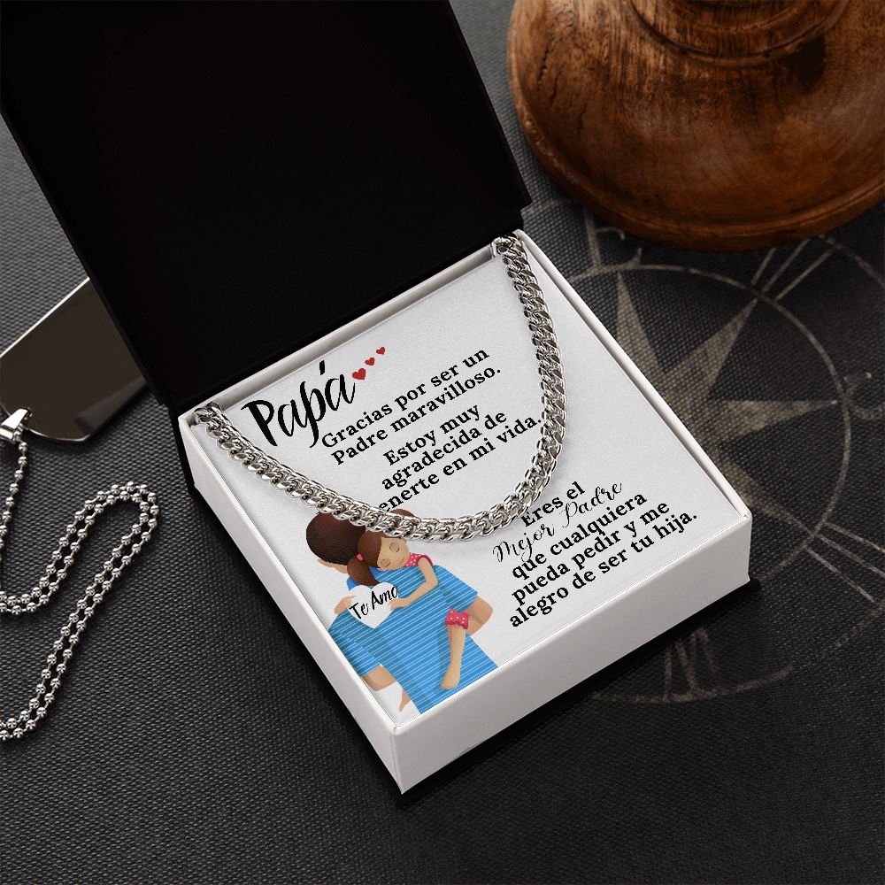 Papá, gracias por todo. - Cadena de eslabones cubanos y tarjeta incluida. Jewelry 