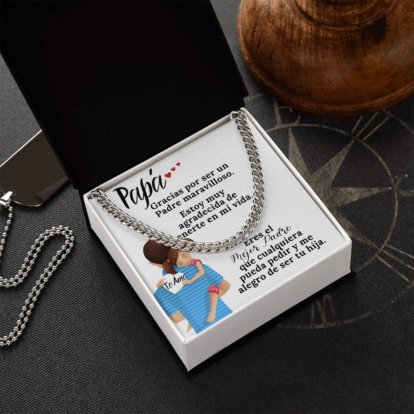 Papá, gracias por todo. - Cadena de eslabones cubanos y tarjeta incluida. Jewelry 