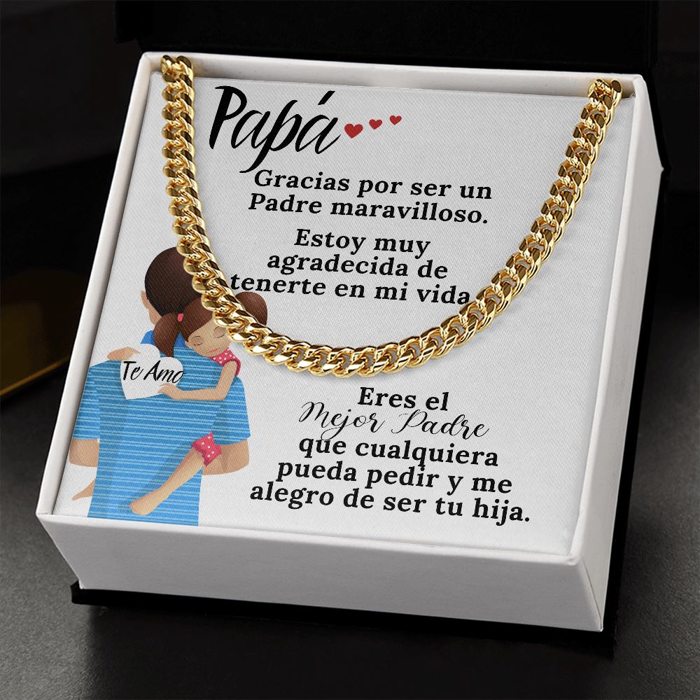 Papá, gracias por todo. - Cadena de eslabones cubanos y tarjeta incluida. Jewelry 