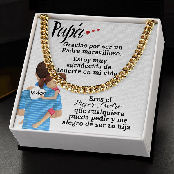 Papá, gracias por todo. - Cadena de eslabones cubanos y tarjeta incluida. Jewelry 