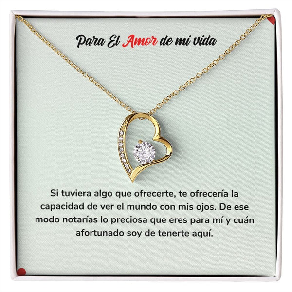 Para el Amor de mi Vida - Collar de Amor Eterno Jewelry Acabado en Oro Amarillo de 18 quilates. Cajita Estandard (Gratis) 