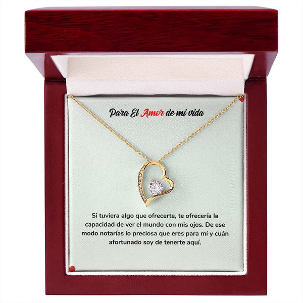 Para el Amor de mi Vida - Collar de Amor Eterno Jewelry ShineOn Fulfillment Acabado en Oro Amarillo de 18 quilates. Cajita de Lujo con Luz Led 