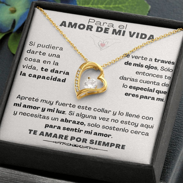 Para el Amor de mi vida - Collar Por siempre amor - forever love B&W Jewelry/ForeverLove Acabado en Oro Amarillo de 18 quilates. Cajita Estandard (Gratis) 