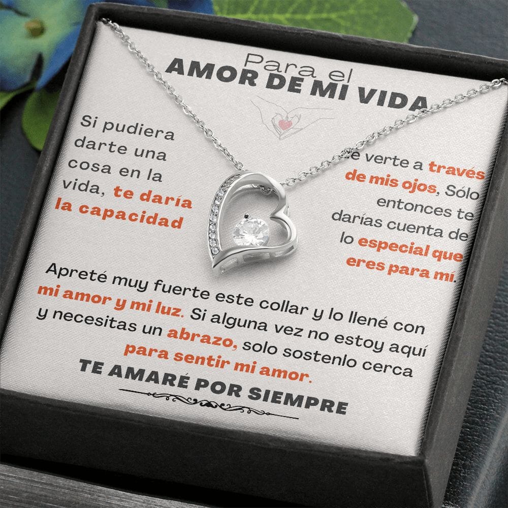 Para el Amor de mi vida - Collar Por siempre amor - forever love Jewelry/ForeverLove 14k White Gold Finish Cajita Estandard (Gratis) 