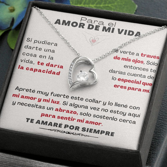 Para el Amor de mi vida - Collar Por siempre amor - forever love Red Jewelry/ForeverLove Acabado en oro blanco de 14 k Cajita Estandard (GRATIS) 