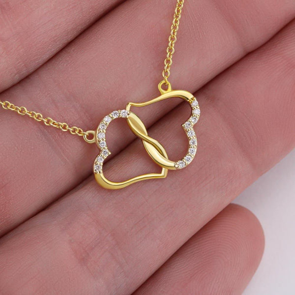 Para El Amor de mi Vida - Corazones de Oro amarillo sólido de 10K con Diamantes Reales Jewelry 