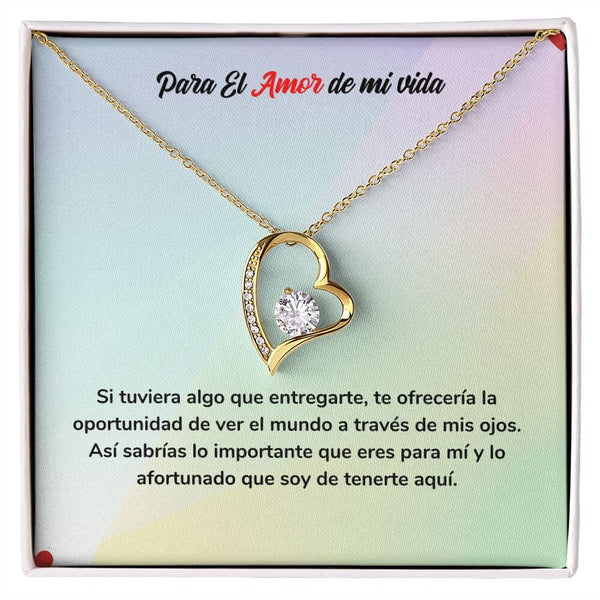 Para el Amor de mi Vida - Regalo de Amor Eterno con Collar Jewelry Acabado en Oro Amarillo de 18 quilates. Cajita Estandard (Gratis) 