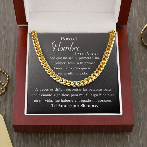 Para el Hombre de mi Vida - Cadena Cubana Jewelry ShineOn Fulfillment Cuban Link Chain (14K Gold Over Stainless Steel) 