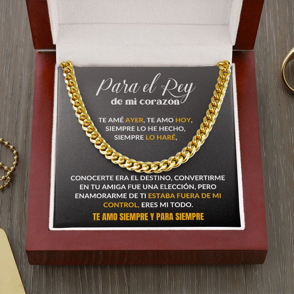 Para el Rey de mi corazón - Cadena Cubana para el Amor de tu vida Jewelry/CubanLink Cuban Link Chain (14K Gold Over Stainless Steel) 