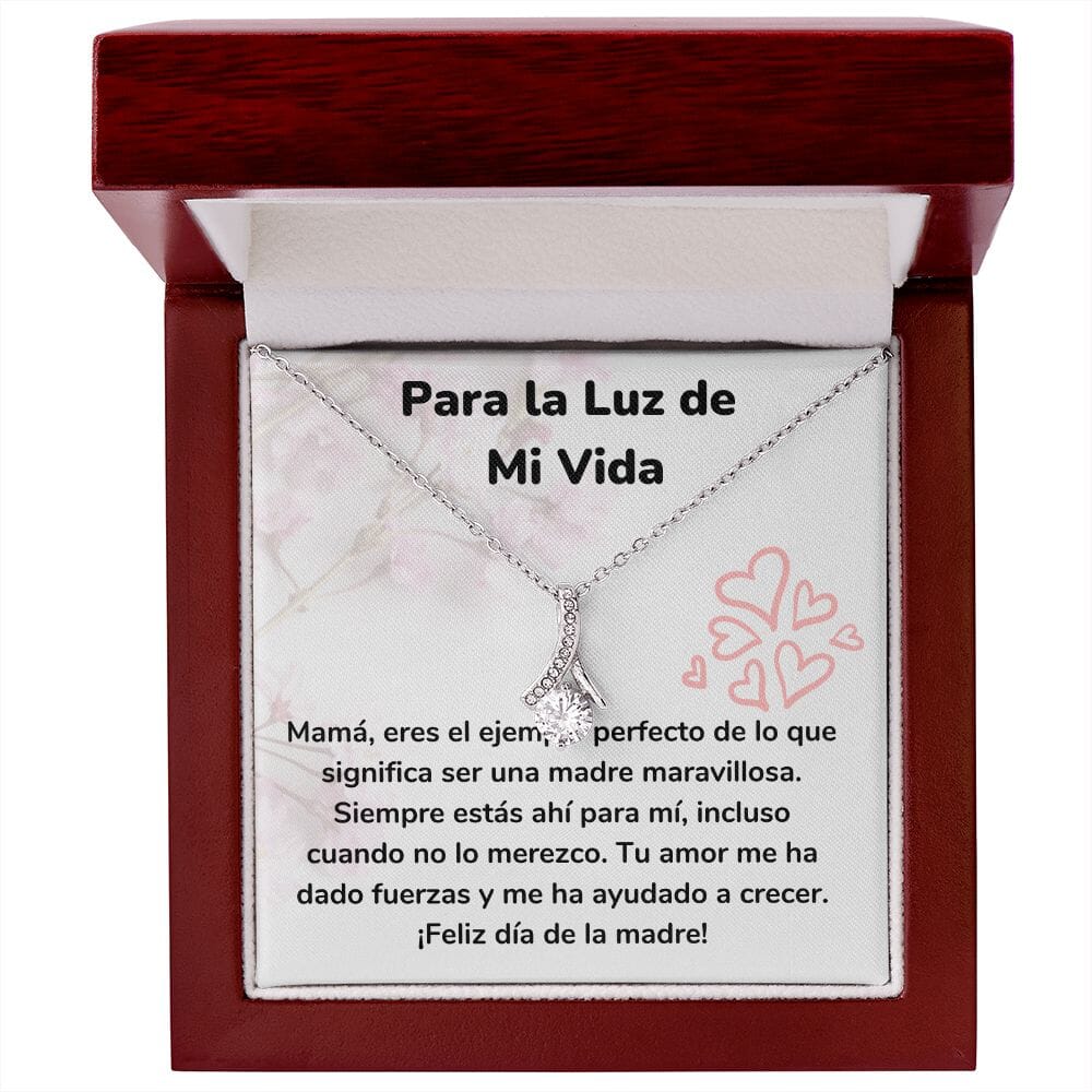 Para la Luz de Mi Vida Collar Belleza Seductora (Alluring Beauty) Para Mamá Jewelry/AlluringBeauty Acabado en oro blanco de 14 k Luxury Box 