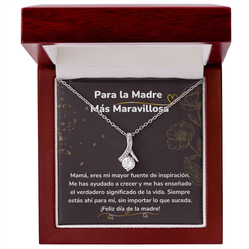 Para la Madre Más Maravillosa Collar Belleza Seductora (Alluring Beauty) Para Mamá Jewelry/AlluringBeauty Acabado en oro blanco de 14 k Luxury Box 