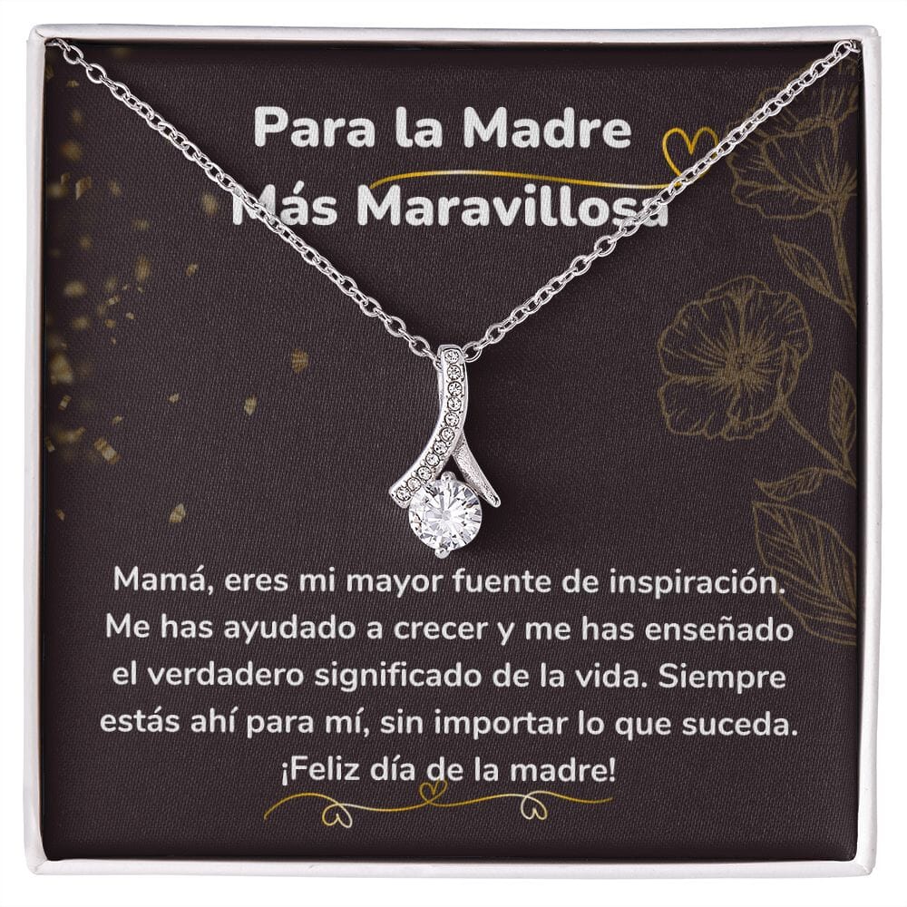 Para la Madre Más Maravillosa Collar Belleza Seductora (Alluring Beauty) Para Mamá Jewelry ShineOn Fulfillment Acabado en oro blanco de 14 k Standard Box 