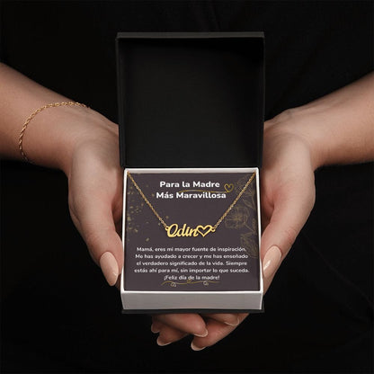 Para la Madre Más Maravillosa - Collar Personalizado Con Nombre Corazón - Mamá Jewelry/NameNecklaceHeart <p>Acabado en Oro Amarillo de 18 quilates</p> Standard Box 