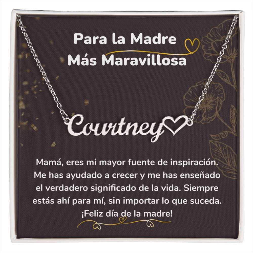 Para la Madre Más Maravillosa - Collar Personalizado Con Nombre Corazón - Mamá Jewelry/NameNecklaceHeart 
