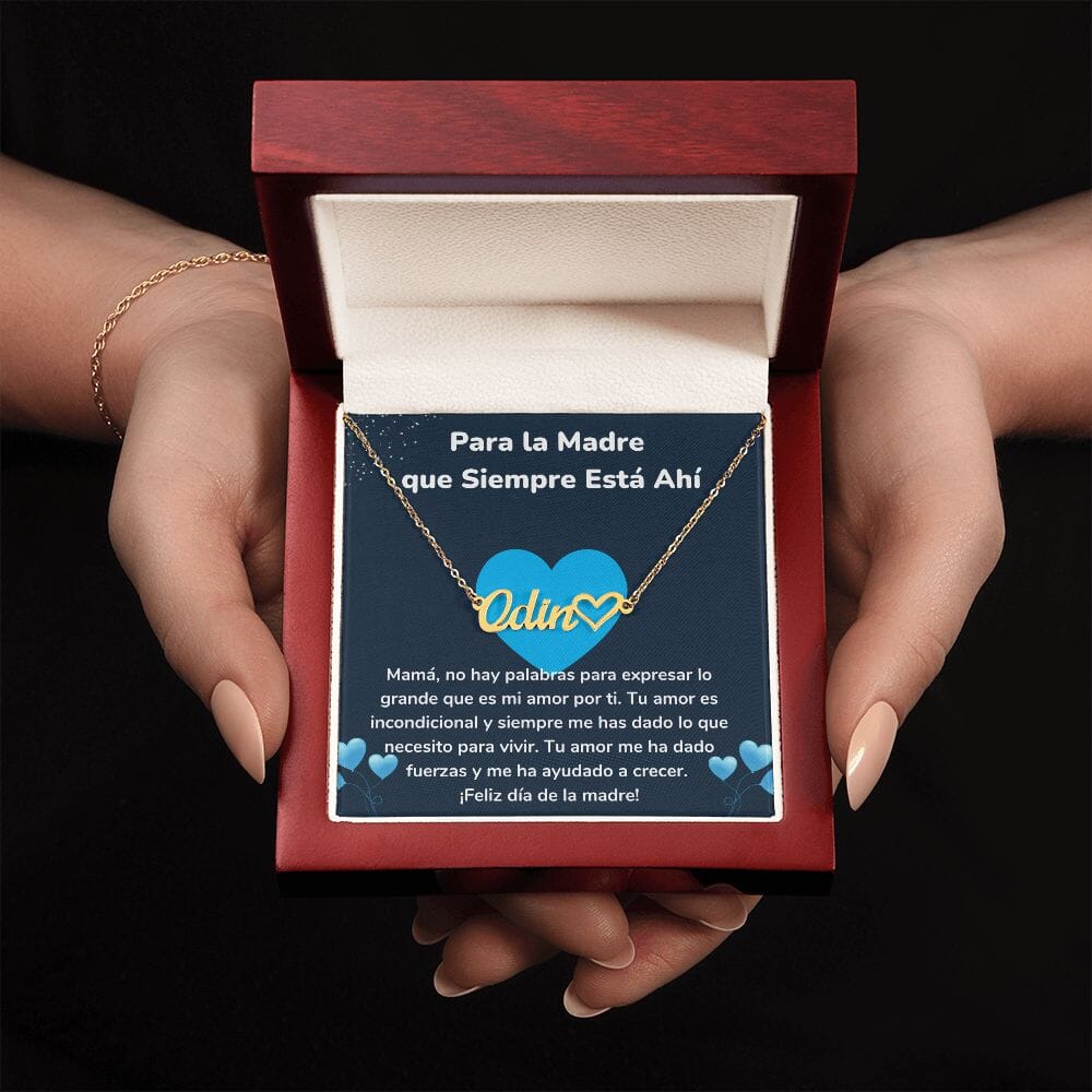 Para la Madre que Siempre Está Ahí - Collar Personalizado Con Nombre Corazón - Mamá Jewelry/NameNecklaceHeart <p>Acabado en Oro Amarillo de 18 quilates</p> Luxury Box 