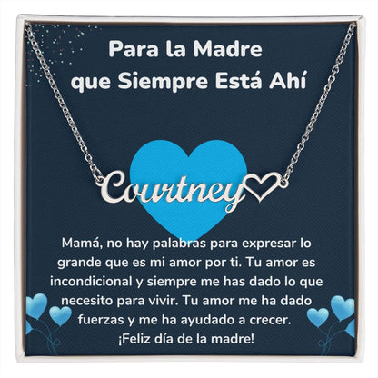 Para la Madre que Siempre Está Ahí - Collar Personalizado Con Nombre Corazón - Mamá Jewelry/NameNecklaceHeart 