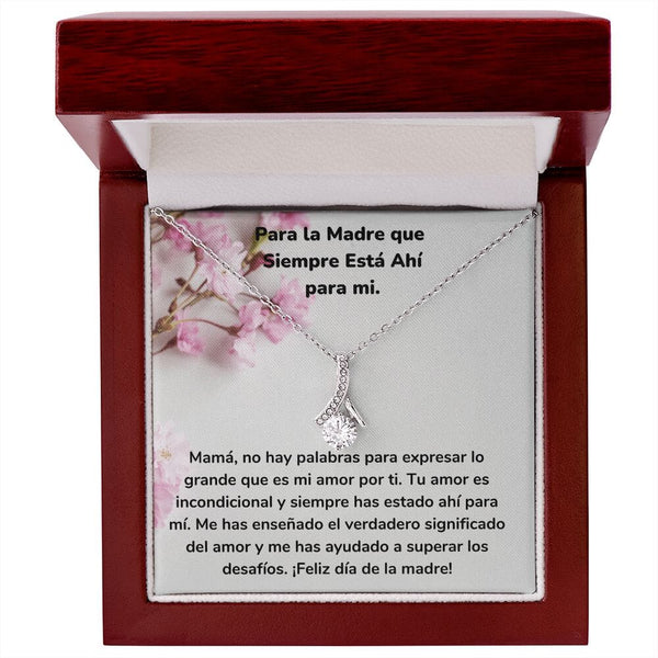 Para la Madre que Siempre Está Ahí para mi. Collar Belleza Seductora (Alluring Beauty) Para Mamá Jewelry/AlluringBeauty Acabado en oro blanco de 14 k Luxury Box 