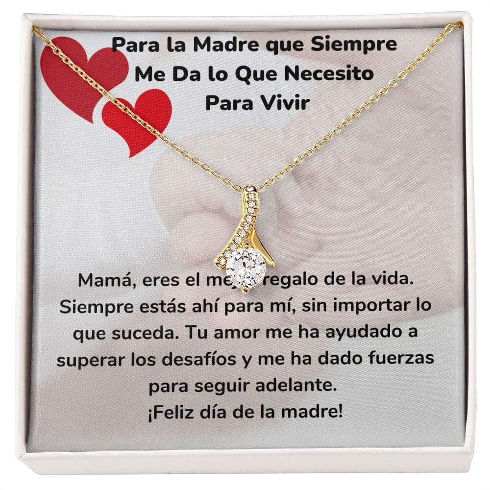 Para la Madre que Siempre Me Da lo Que Necesito Para Vivir Collar Belleza Seductora (Alluring Beauty) Para Mamá Jewelry/AlluringBeauty Acabado en Oro Amarillo de 18 quilates Standard Box 