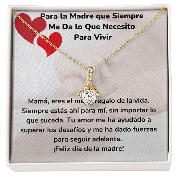 Para la Madre que Siempre Me Da lo Que Necesito Para Vivir Collar Belleza Seductora (Alluring Beauty) Para Mamá Jewelry/AlluringBeauty Acabado en Oro Amarillo de 18 quilates Standard Box 