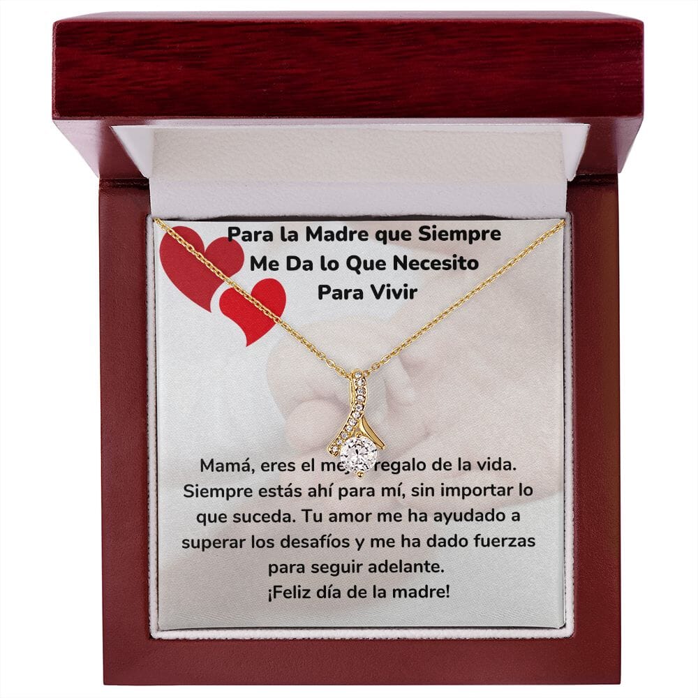 Para la Madre que Siempre Me Da lo Que Necesito Para Vivir Collar Belleza Seductora (Alluring Beauty) Para Mamá Jewelry/AlluringBeauty Acabado en Oro Amarillo de 18 quilates Luxury Box 