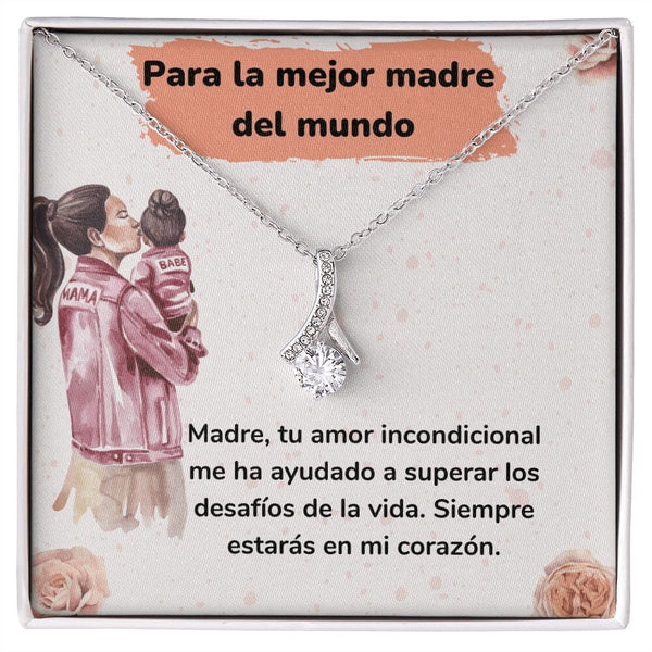 Para la mejor madre del mundo - Collar Alluring Beauty - Día de las Madres Jewelry ShineOn Fulfillment Acabado en oro blanco de 14 k Standard Box 