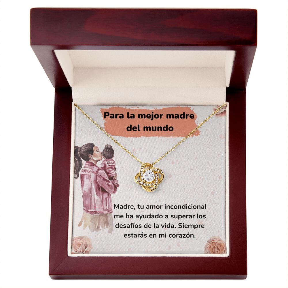 Para la mejor madre del mundo - Collar Love Knot - Nudo de amor Jewelry ShineOn Fulfillment <p>Acabado en Oro Amarillo de 18 quilates.</p> Luxury Box 