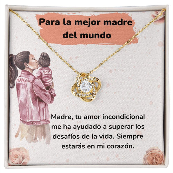 Para la mejor madre del mundo - Collar Love Knot - Nudo de amor Jewelry ShineOn Fulfillment <p>Acabado en Oro Amarillo de 18 quilates.</p> Standard Box 