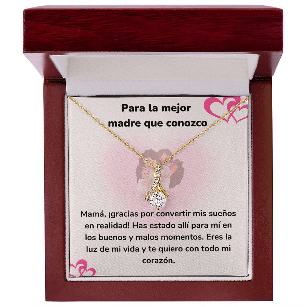 Para la mejor madre que conozco - Collar Alluring Beauty - Día de las Madres Jewelry/AlluringBeauty Acabado en Oro Amarillo de 18 quilates. Luxury Box 