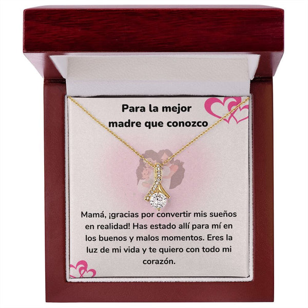 Para la mejor madre que conozco - Collar Alluring Beauty - Día de las Madres Jewelry/AlluringBeauty Acabado en Oro Amarillo de 18 quilates. Luxury Box 