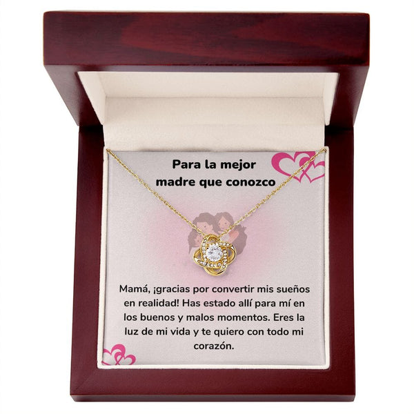 Para la mejor madre que conozco - Collar Love Knot - Nudo de amor Jewelry ShineOn Fulfillment <p>Acabado en Oro Amarillo de 18 quilates.</p> Luxury Box 