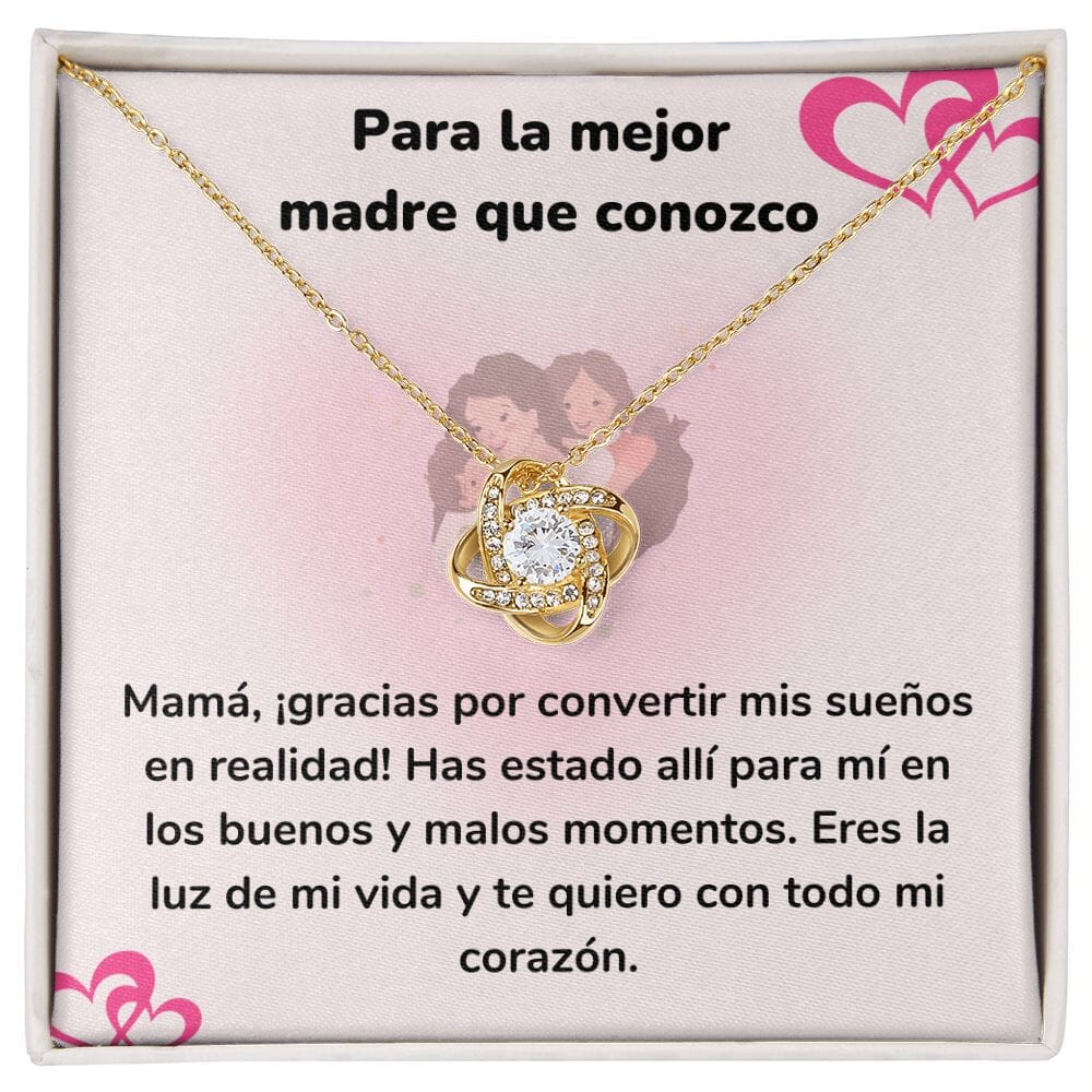 Para la mejor madre que conozco - Collar Love Knot - Nudo de amor Jewelry ShineOn Fulfillment <p>Acabado en Oro Amarillo de 18 quilates.</p> Standard Box 