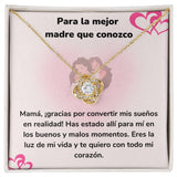 Para la mejor madre que conozco - Collar Love Knot - Nudo de amor Jewelry ShineOn Fulfillment <p>Acabado en Oro Amarillo de 18 quilates.</p> Standard Box 